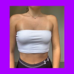 White cropped bandeau top!